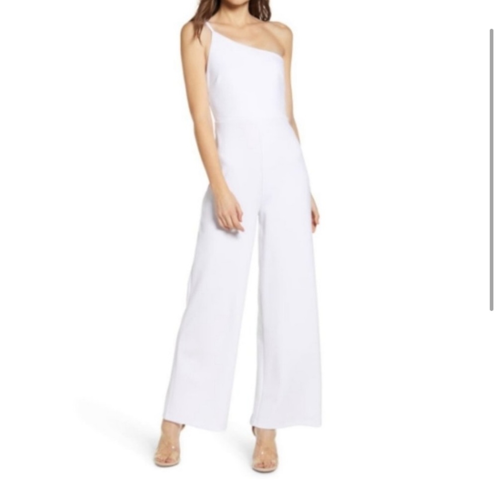 Leith Anthropology One Shoulder Jumpsuit Wide Leg
